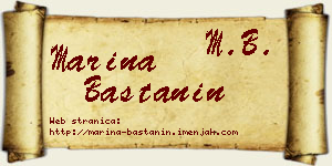 Marina Baštanin vizit kartica